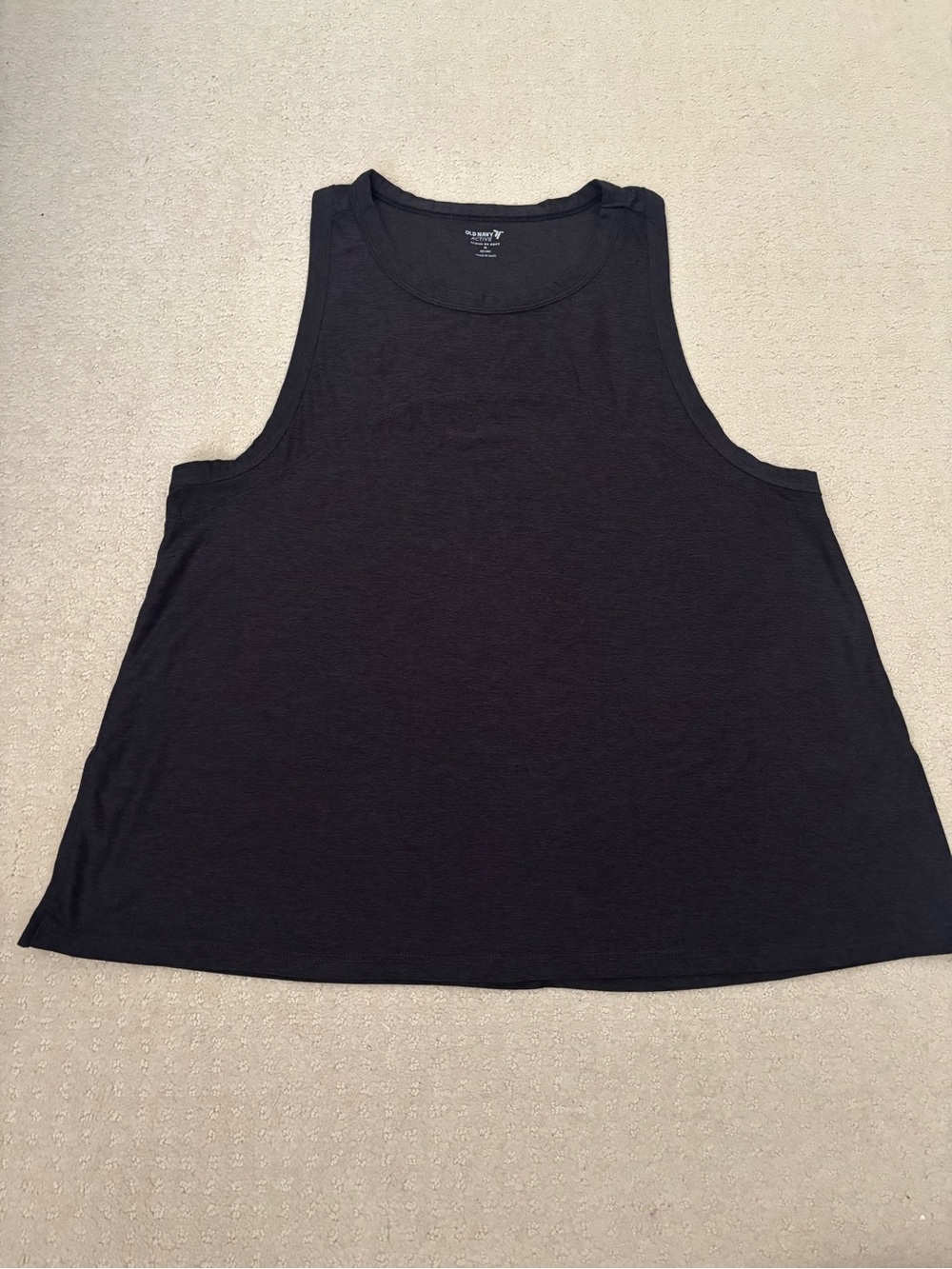 Old Navy Active Go-Dry Dark Gray Scoop Neck Racerback Tank Top Cloud Soft Medium